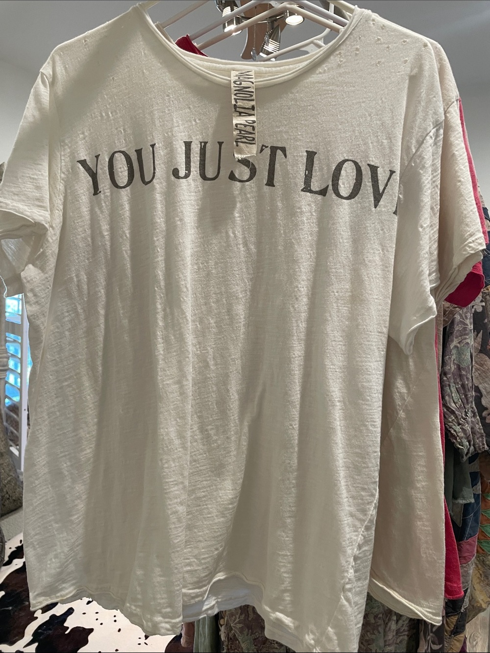 Magnolia Pearl Cream 'YOU JUST LOVE' Short Sleeve Tee